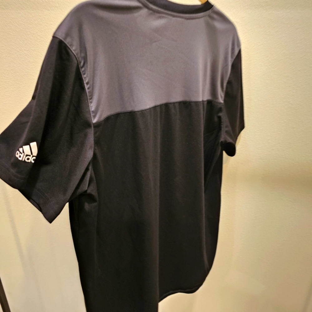 Adidas Black Gray Colorblock Performance Shirt